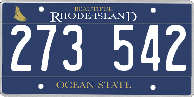 RI license plate 273542