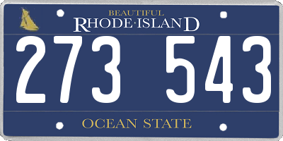 RI license plate 273543