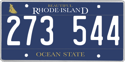 RI license plate 273544