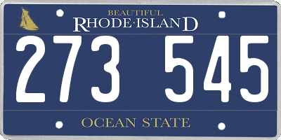 RI license plate 273545