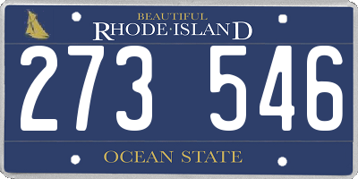 RI license plate 273546
