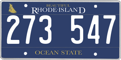 RI license plate 273547