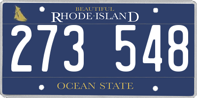 RI license plate 273548