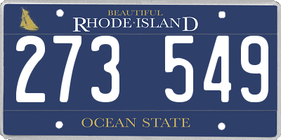 RI license plate 273549
