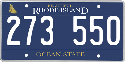 RI license plate 273550