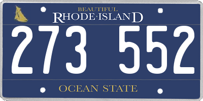 RI license plate 273552