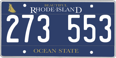 RI license plate 273553