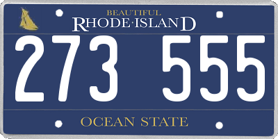 RI license plate 273555