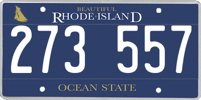 RI license plate 273557