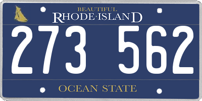 RI license plate 273562