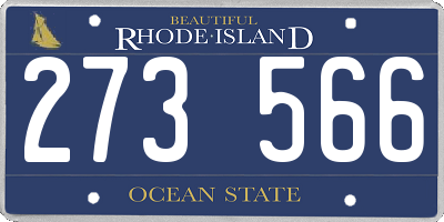 RI license plate 273566