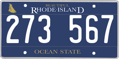 RI license plate 273567