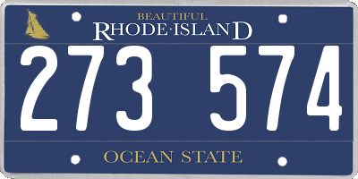 RI license plate 273574