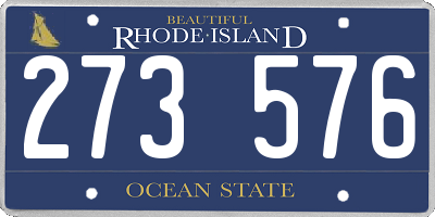 RI license plate 273576