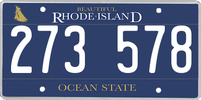 RI license plate 273578