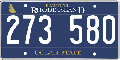 RI license plate 273580