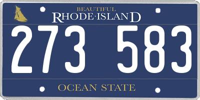 RI license plate 273583