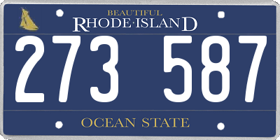 RI license plate 273587