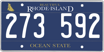 RI license plate 273592