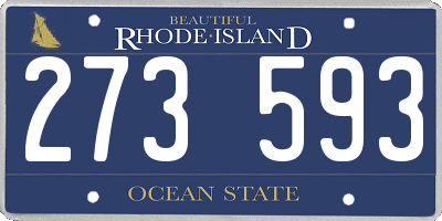 RI license plate 273593