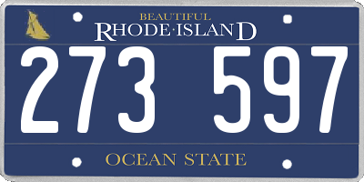 RI license plate 273597