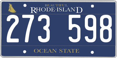 RI license plate 273598