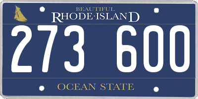 RI license plate 273600