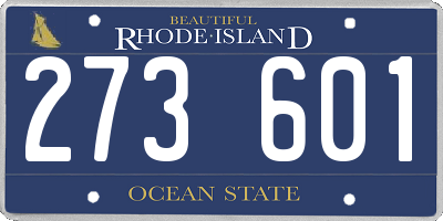 RI license plate 273601