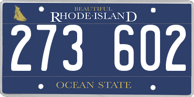 RI license plate 273602