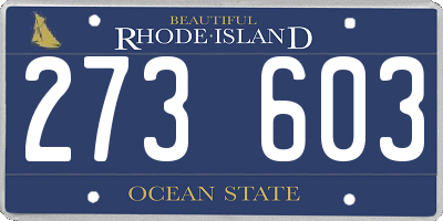 RI license plate 273603