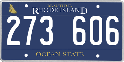 RI license plate 273606
