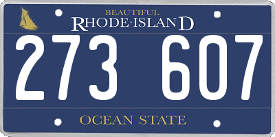 RI license plate 273607