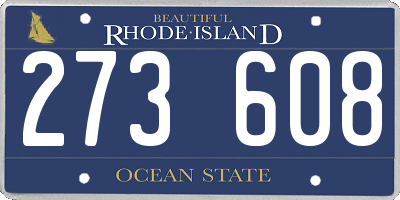 RI license plate 273608