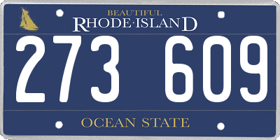 RI license plate 273609