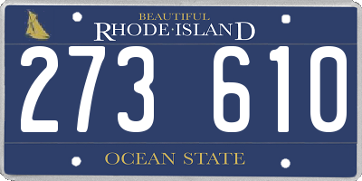 RI license plate 273610