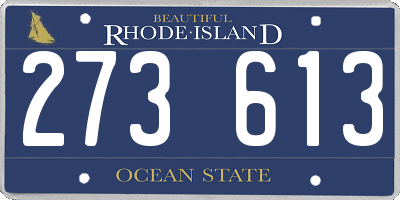 RI license plate 273613