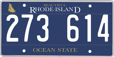 RI license plate 273614