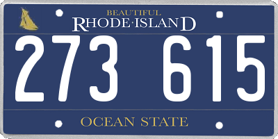 RI license plate 273615