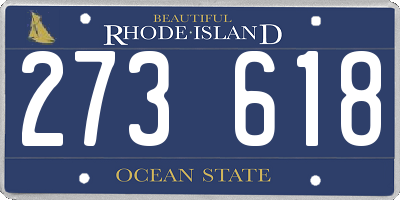 RI license plate 273618