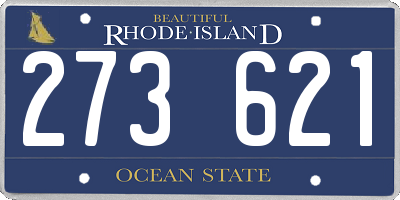 RI license plate 273621
