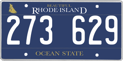 RI license plate 273629