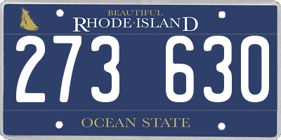RI license plate 273630