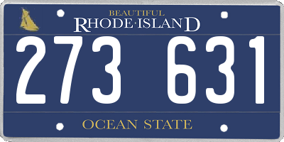 RI license plate 273631