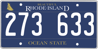 RI license plate 273633