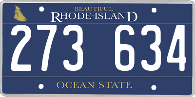 RI license plate 273634
