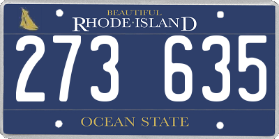 RI license plate 273635
