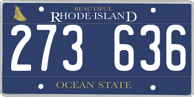 RI license plate 273636