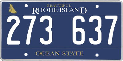 RI license plate 273637