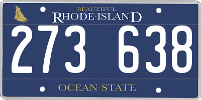 RI license plate 273638
