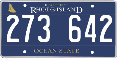 RI license plate 273642